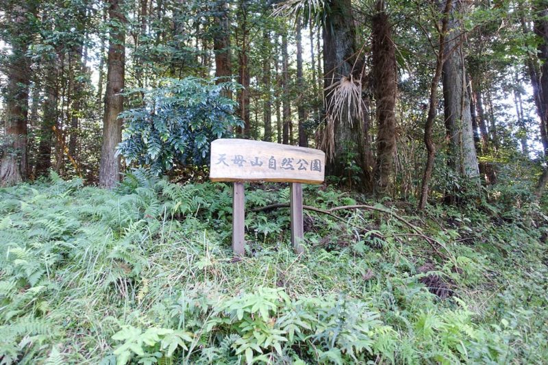 天母山自然公園の看板