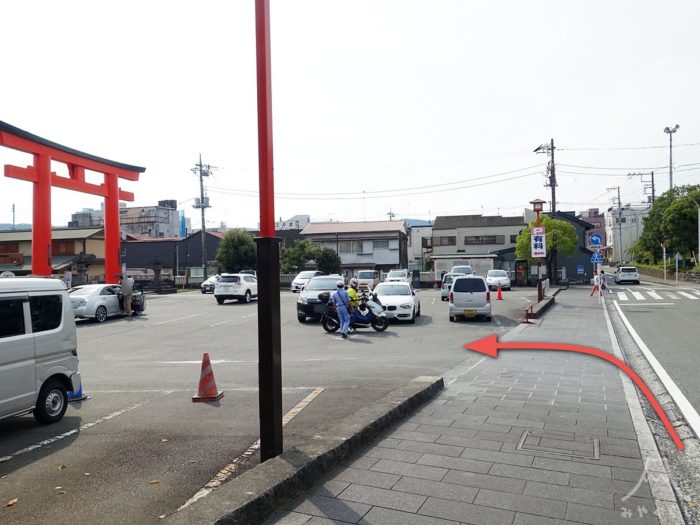 富士山本宮浅間大社の第2駐車場までの道案内